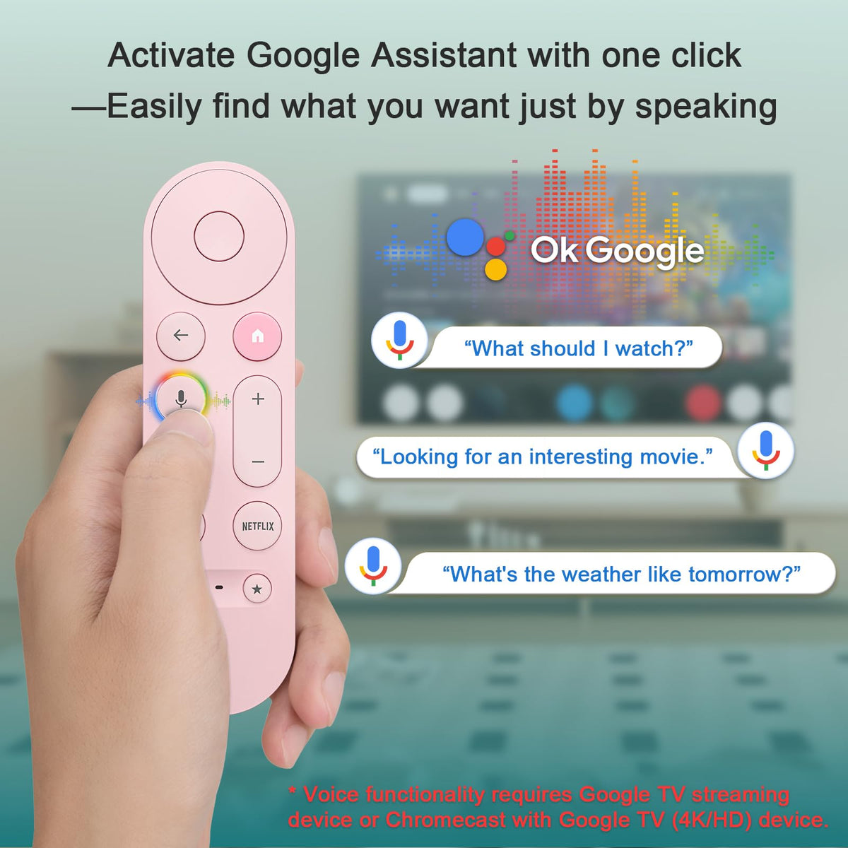 Replacement for Samsung TV Remote, for All 2018-2024 Samsung Remote Control for Smart TV with Voice Control. No Solarcell. 2-Year Warranty.