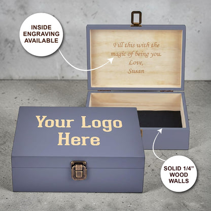 Personalized Wooden Keepsake Box, Custom Engraved Memory Box with Lid