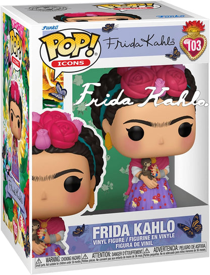 Frida Kahlo #103 Facsimile Signed Reprint Laser Autographed Funko POP! Icons Figurine with Protector Case