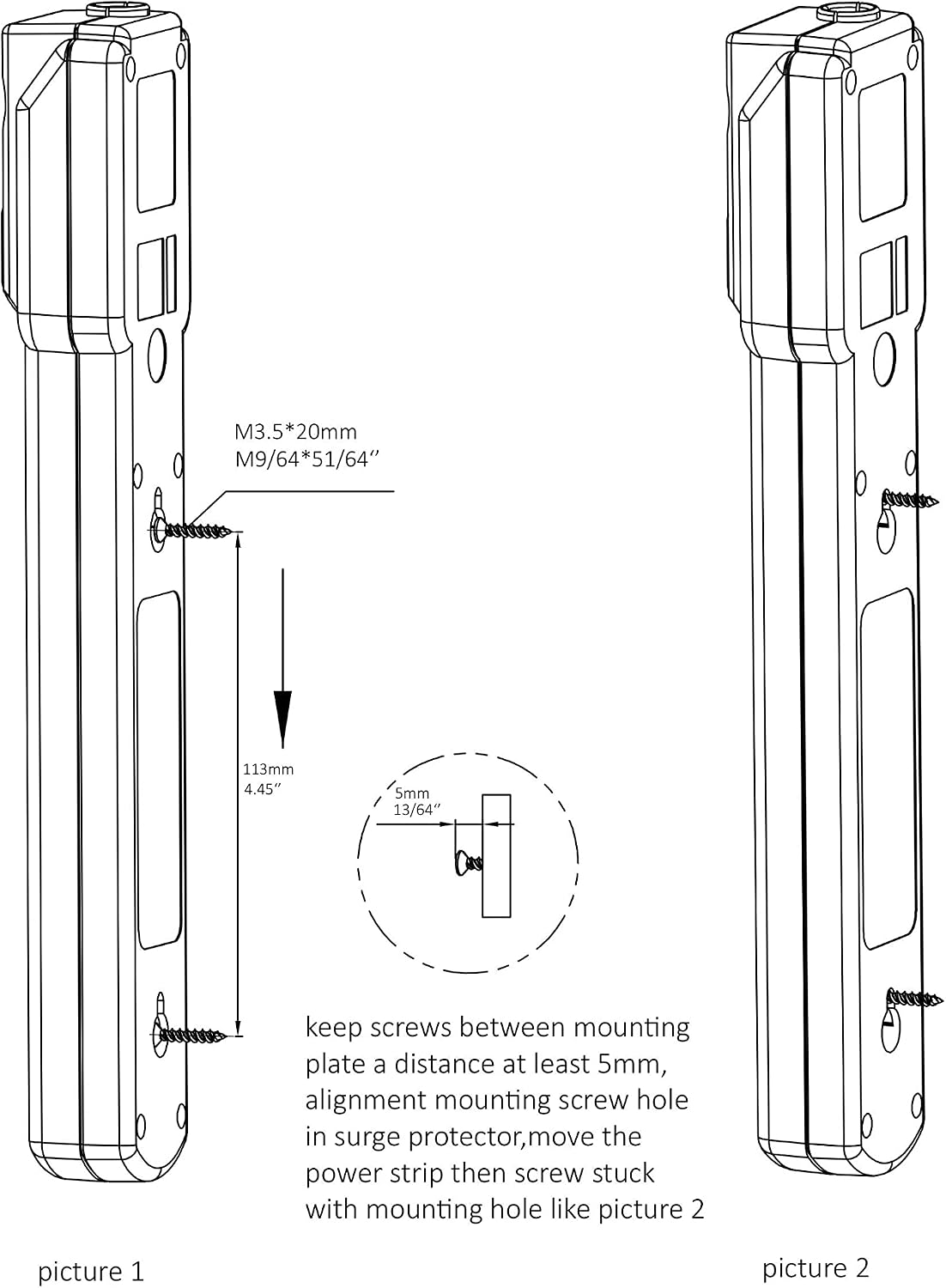 Amazon Basics Surge Protector Power Strip, 6-Outlet with 200J Protection, Circuit Breaker, LED Indicator, On/Off Switch, Wall-Mounting, 2ft Extension Cord, White, 2-Pack