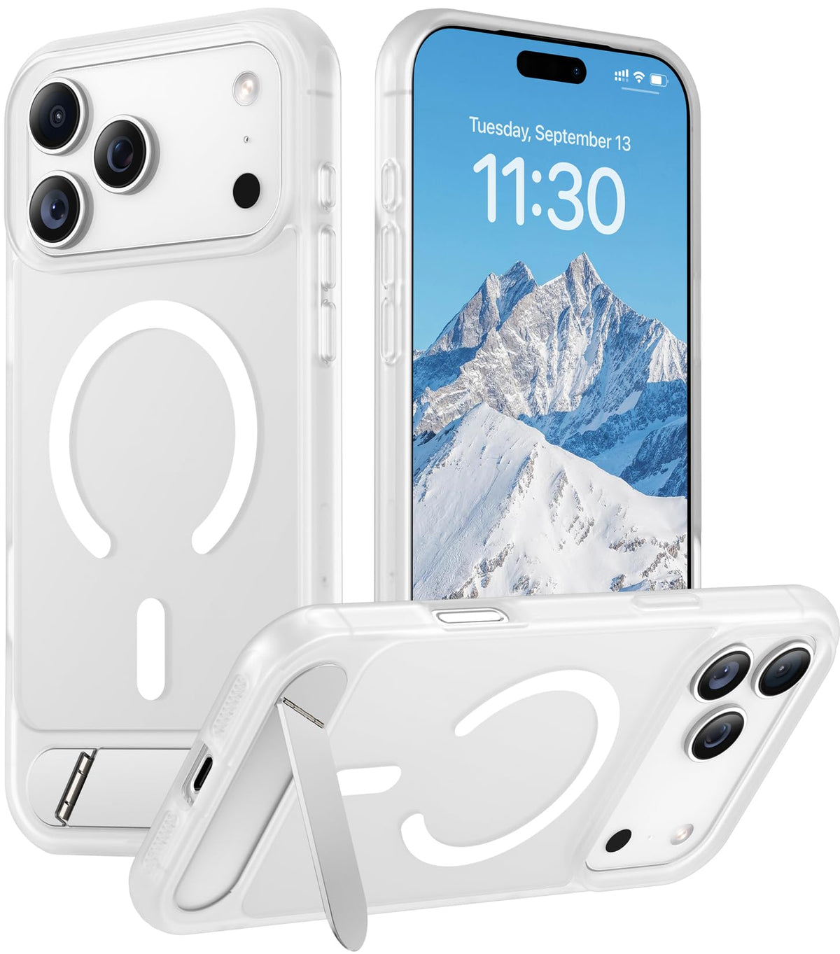 Temdan Magnetic Compatible with iPhone 16 Pro Max Case, [Built-in Invisible Kickstand][Compatible with MagSafe] [Military Grade Shockproof] Slim Translucent Matte Phone Case for iPhone 16 Pro Max 6.9"