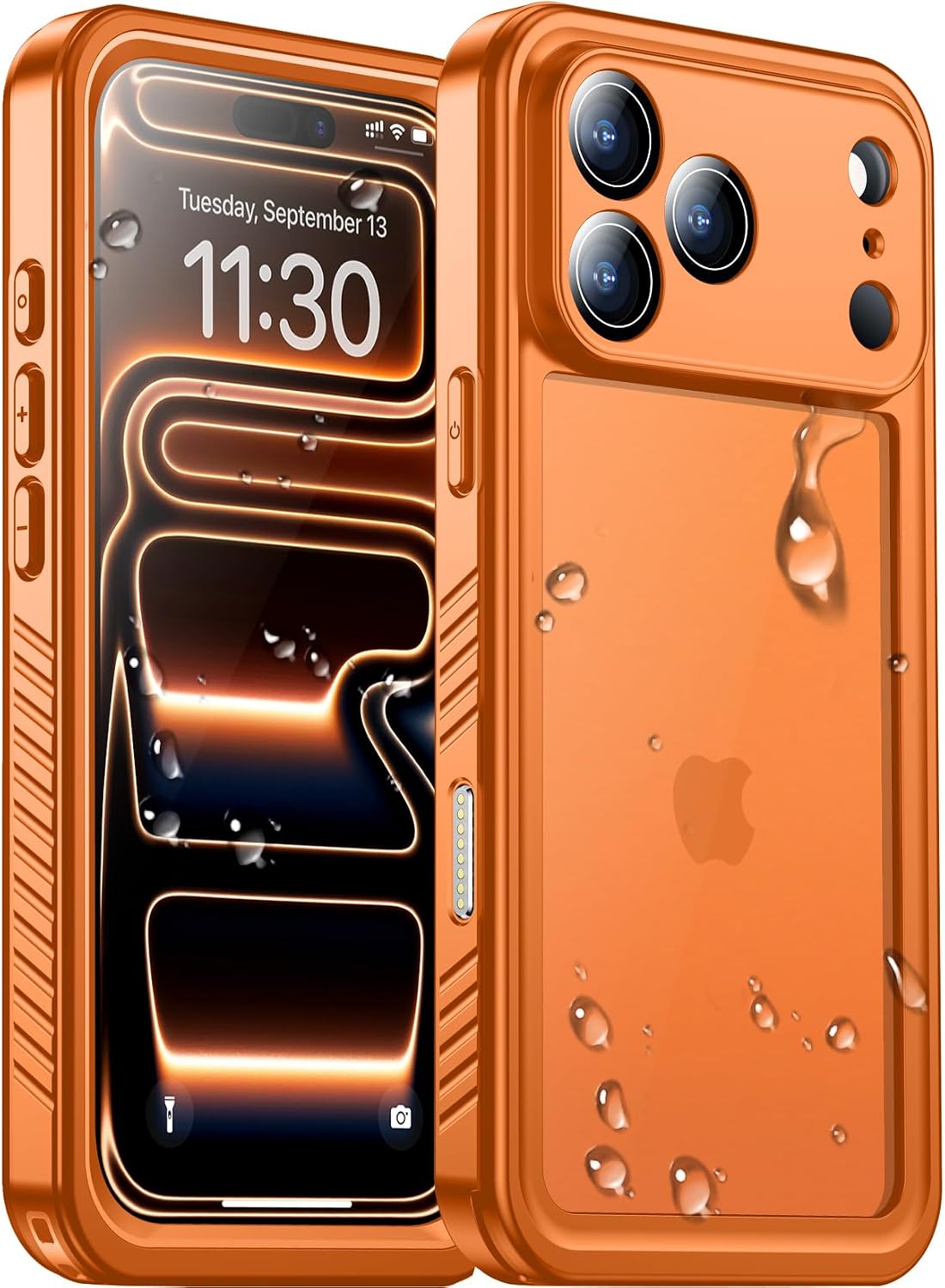 Temdan Compatible with iPhone 17 Pro Case,Waterproof Built-in Screen & Camera Protector IP68 Underwater Full Body 17FT Military Dropproof Shockproof Phone Case 6.3"-Blue/Clear