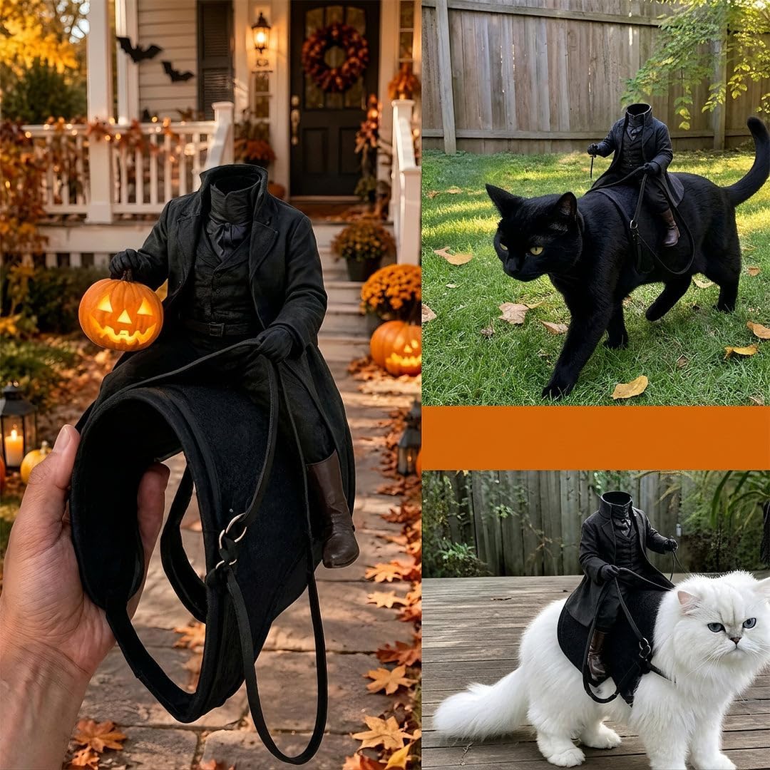 Light Up Headless Horseman Pet Costume for Dogs and Cats S/M/L