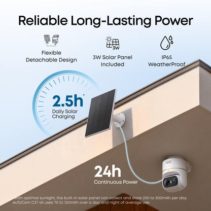 eufy Security eufyCam C37, Solar Cameras Wireless Outdoor,2K Resolution