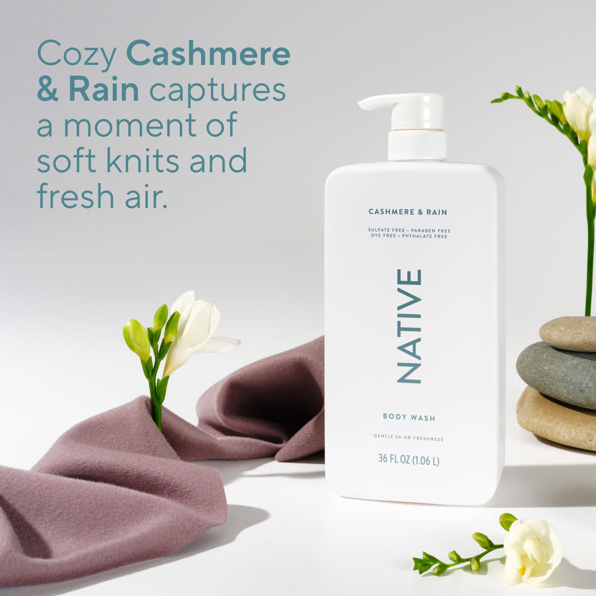 Native Body Wash 3 Pack - Natural Body Wash Women & Men - SLS & Paraben Free - Cucumber & Mint, Coconut & Vanilla, Lavender & Rose