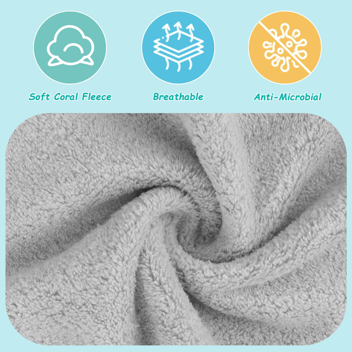 HOMEXCEL Baby Washcloths 24 Pack Microfiber Coral Fleece Soft Wash Cloths