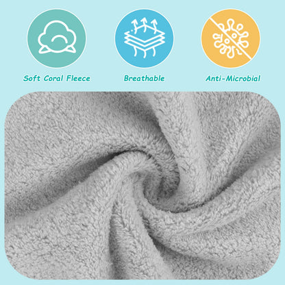 HOMEXCEL Baby Washcloths 24 Pack Microfiber Coral Fleece Soft Wash Cloths