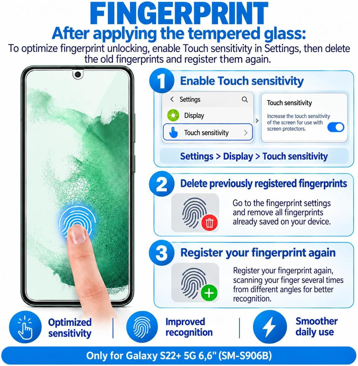 NEW'C for Samsung Galaxy S23 6.1" (SM-S911),Screen Protector Tempered Glass
