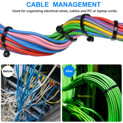 Zip Ties 4 inch (200 Pack), Small Zip Ties with 18 lb Tensile Strength, Black, by Tantti Supply