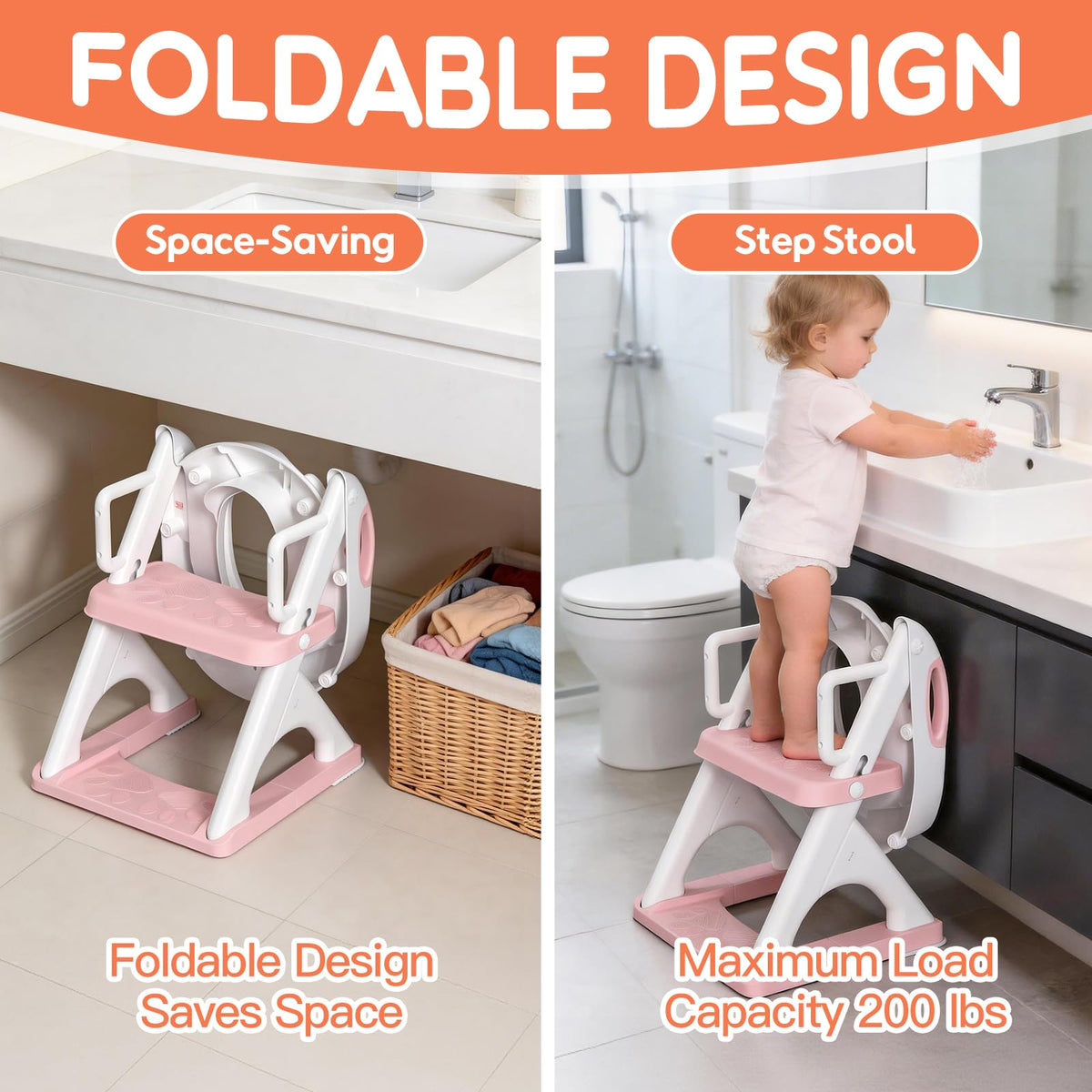 Potty Training Toilet for Toddlers, 2-in-1 Potty Training seat, Anti-Slip (Chocolate, Bear)