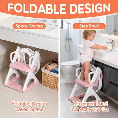 Potty Training Toilet for Toddlers, 2-in-1 Potty Training seat, Anti-Slip (Chocolate, Bear)