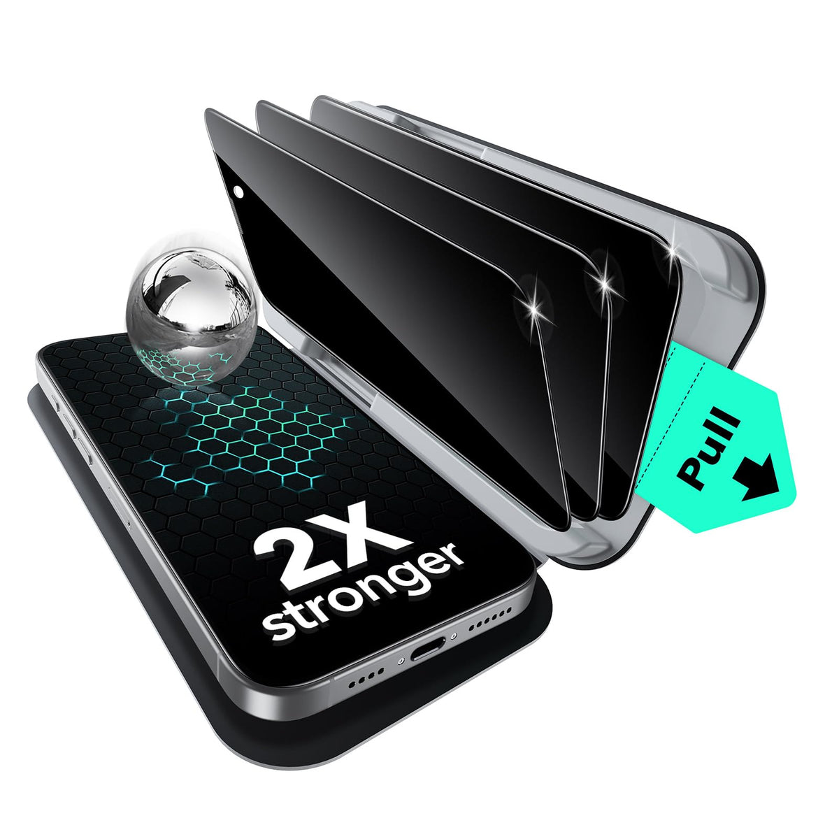 ESR 3 Pack for iPhone 17 Pro Max Privacy Screen Protector, Classic