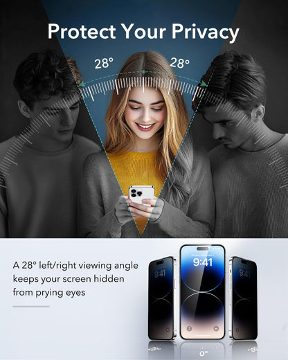 ESR 3 Pack for iPhone 17 Pro Max Privacy Screen Protector, Classic