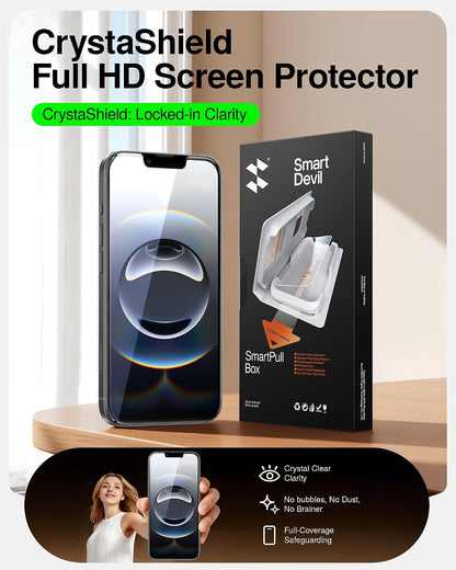 SMARTDEVIL 2 Pack Tempered Glass for iPhone 15 Pro Screen Protector