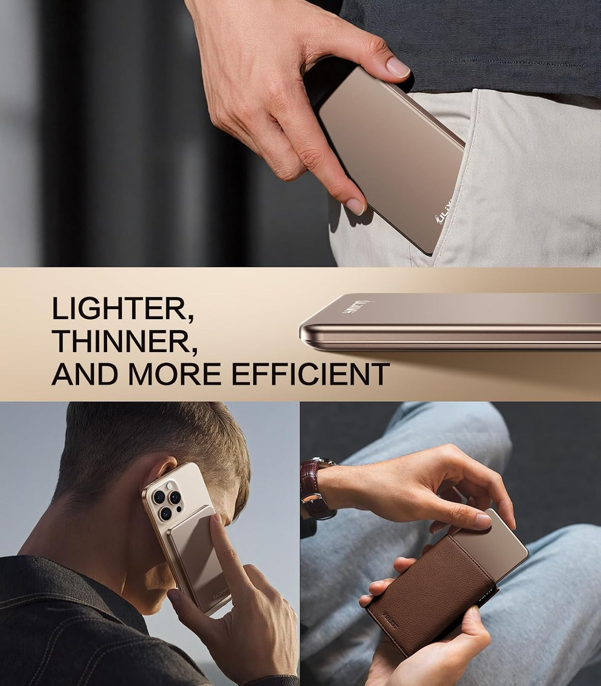 [0.3" Ultra Slim] [Alloy-Made] ULiXWH for Magsafe Portable Charger iPhone
