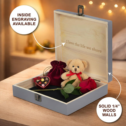 Personalized Wooden Keepsake Box, Custom Engraved Memory Box with Lid