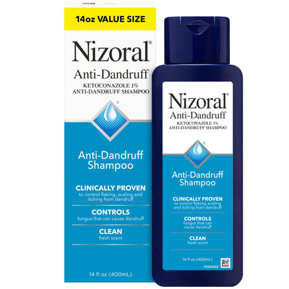 Nizoral Anti-Dandruff Shampoo with 1% Ketoconazole, Fresh Scent, 14 Fl Oz
