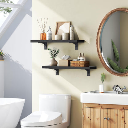 HOOBRO Floating Shelves for Wall, 15.7" Wall Mounted Shelves Set of 2