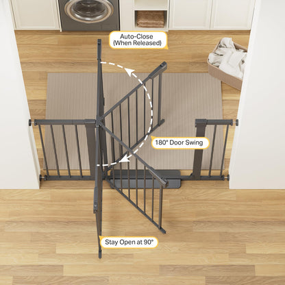 Cumbor 29.7-51.5 in Extra Wide Baby Gate for Stairs, Dog Gate Indoor Black