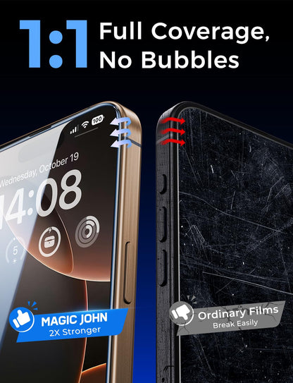 MAGIC JOHN for iPhone 18 Pro Max Screen Protector Easy Installation