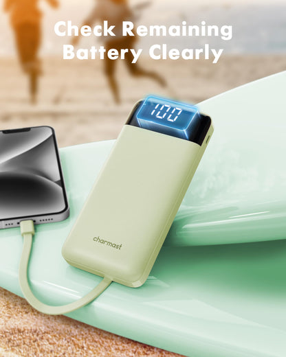 charmast Portable Charger Power Bank with Reinforced Built-in 4 Cables