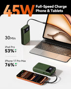 INIU Portable Charger, Smaller 45W Fast Charging Power Bank, 10000mAh Black