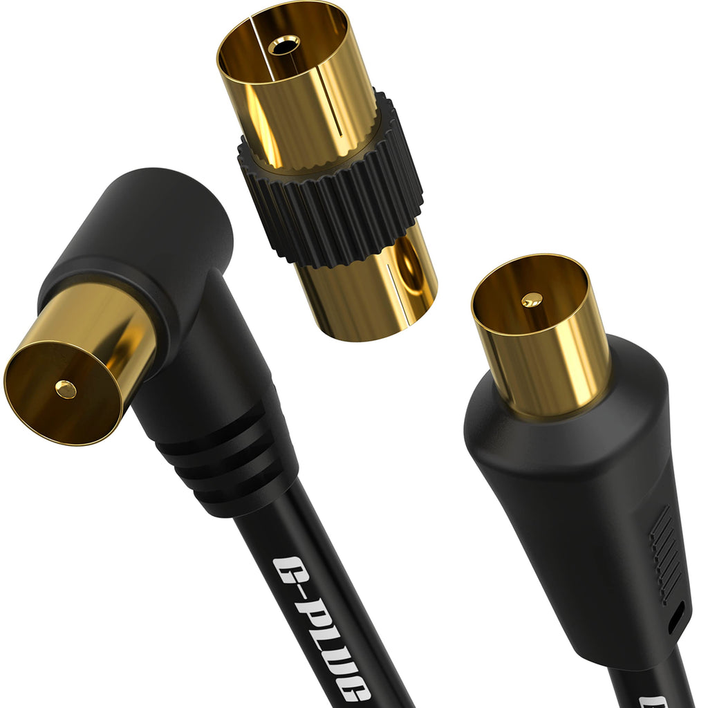 G-PLUG 1m TV Aerial Cable, Coaxial Cable for Freeview, Sky Box and Freesat