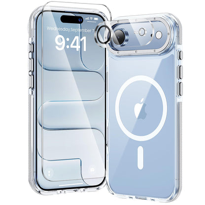toushion 3 in 1 for iPhone 15 Plus Case Transparent