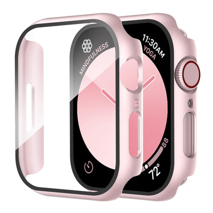 Smiling 2 Pack Case Compatible with Apple Watch Series 9 (2023)/Series 8 /Series 7 45mm with Tempered Glass Screen Protector, Hard PC Case Overall Protective Cover- Starlight
