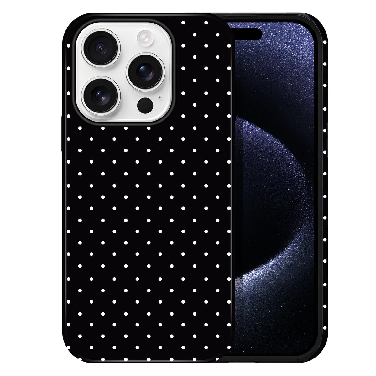 Polka Dot Pattern Phone Case for iPhone 17 6.3", White