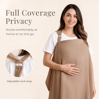 Konssy Muslin Nursing Cover Up for Breastfeeding with Rigid Hoop