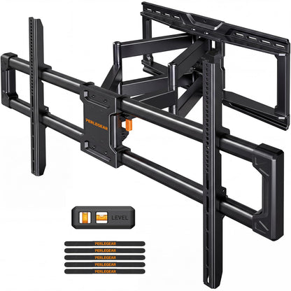 Perlegear Full Motion TV Wall Mount with Power Strip for 60–120 Inch TVs