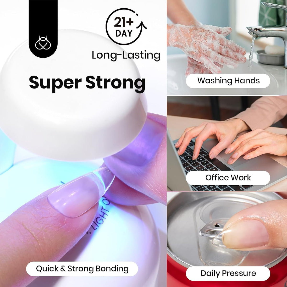 Beetles Soft Gel Nail Kit Almond Short 288pcs 12 Sizes Nail Tips with Glue