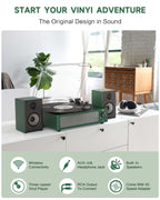 Seasonlife® Record Player for Vinyl Turntable with Speakers,Pale Purple