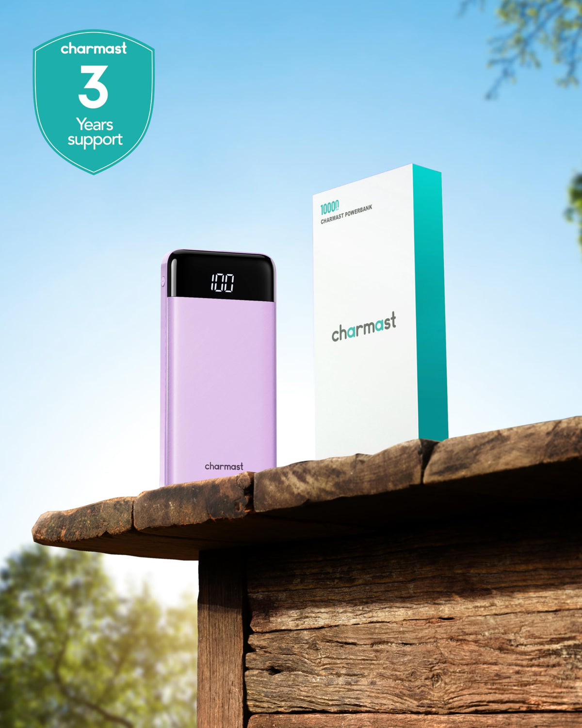 charmast Portable Charger Power Bank with Reinforced Built-in 4 Cables
