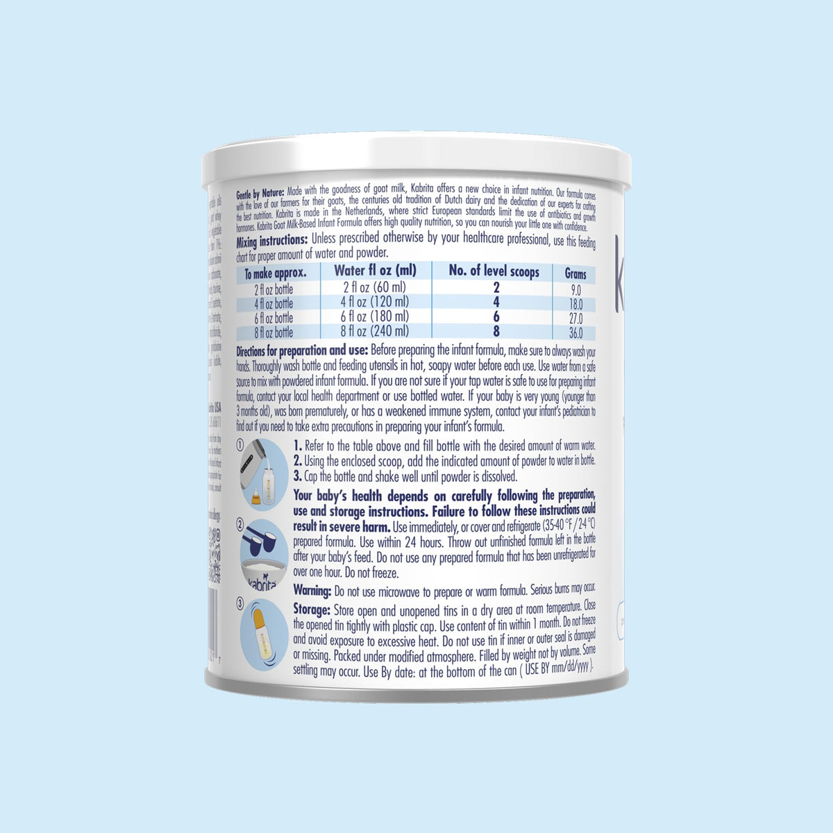 Kabrita Goat Milk Infant Formula Powder, Gentle Digestion, Non-GMO, 14 oz