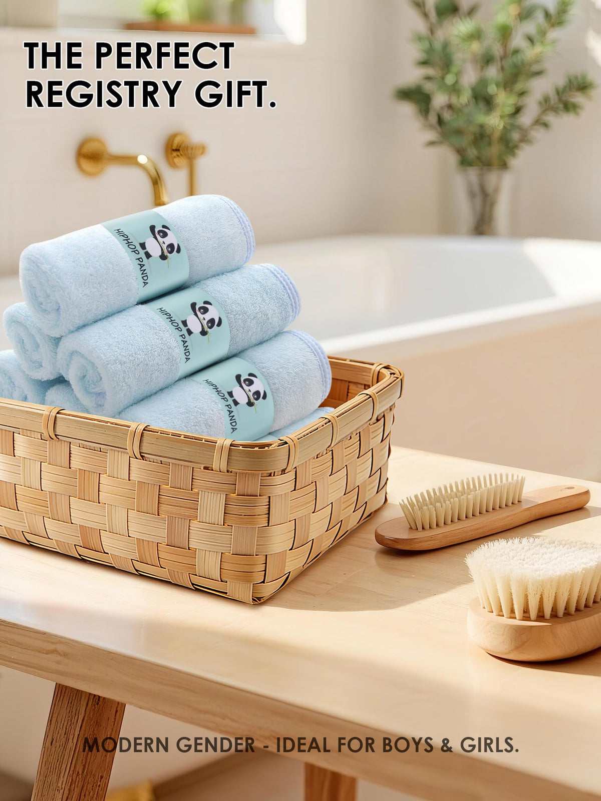 HIPHOP PANDA Soft Baby Washcloths, 2-Layer, 30 Pack Newborn Gift Set
