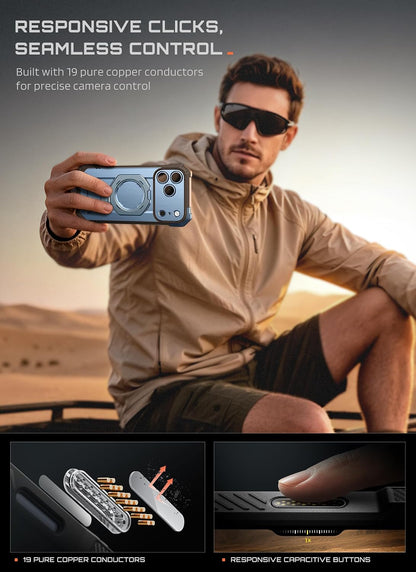 SUPCASE for iPhone 17 Case with Stand & Camera Control Button, Black