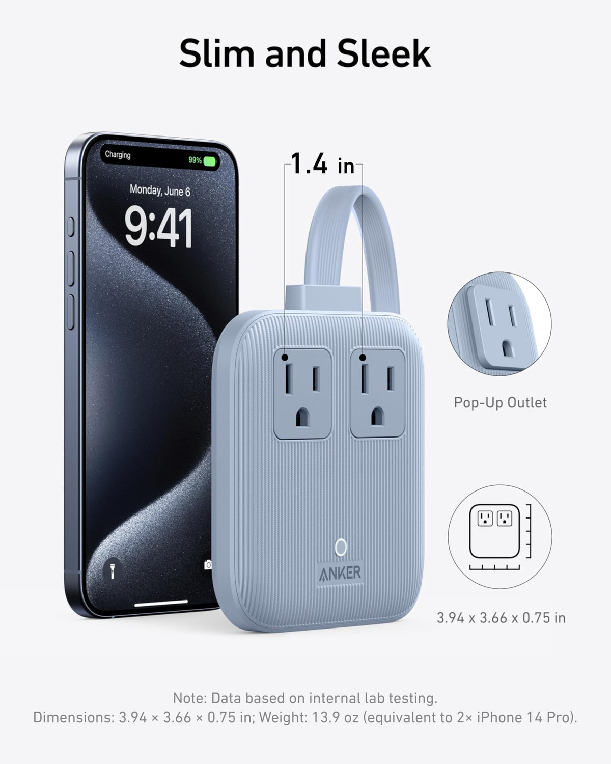 Anker Travel Power Strip, Anker Nano 67W Max 6-in-1 USB C Charger, 2 USB C