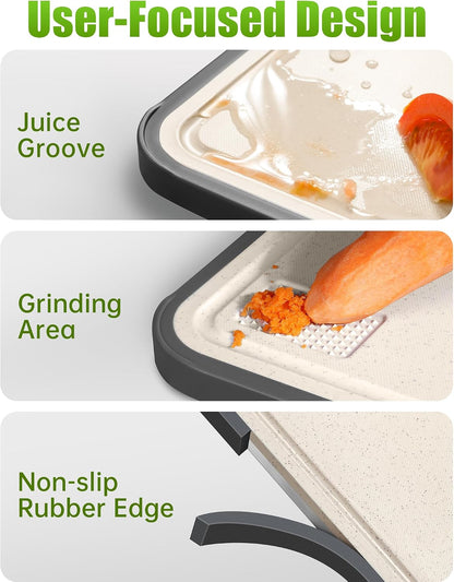 Titanium Cutting Board for Kitchen 16" x 11", 2-in-1 Cutting Mat