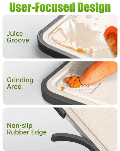 Titanium Cutting Board for Kitchen 16" x 11", 2-in-1 Cutting Mat