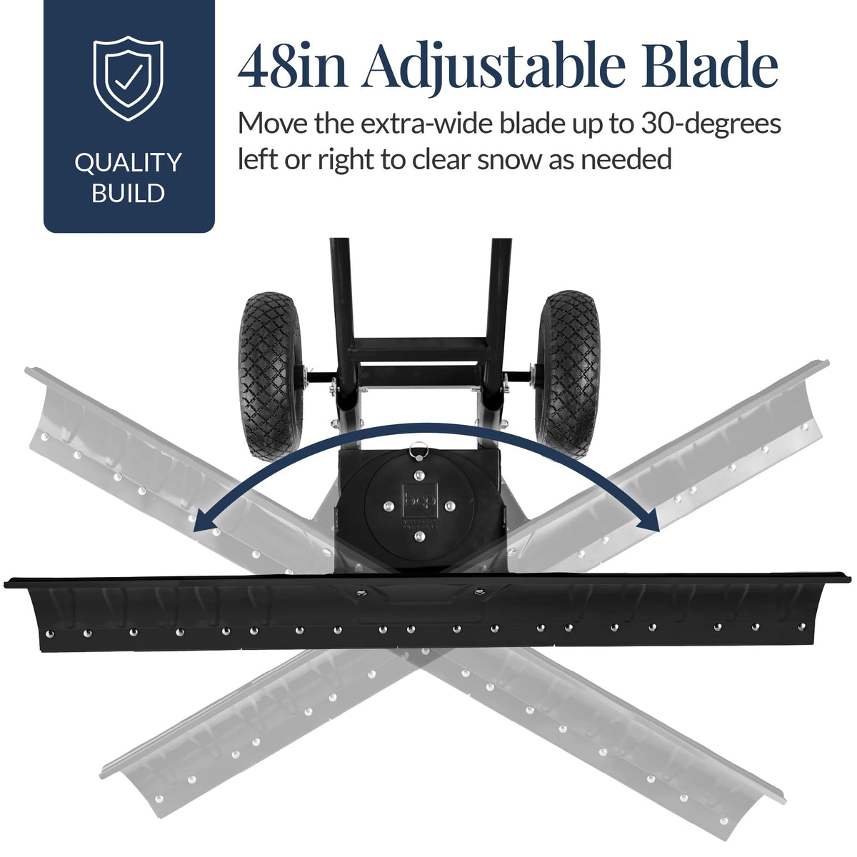 Best Choice Products 36in Heavy-Duty 2-Wheel Snow Pusher Hand Plow - Black