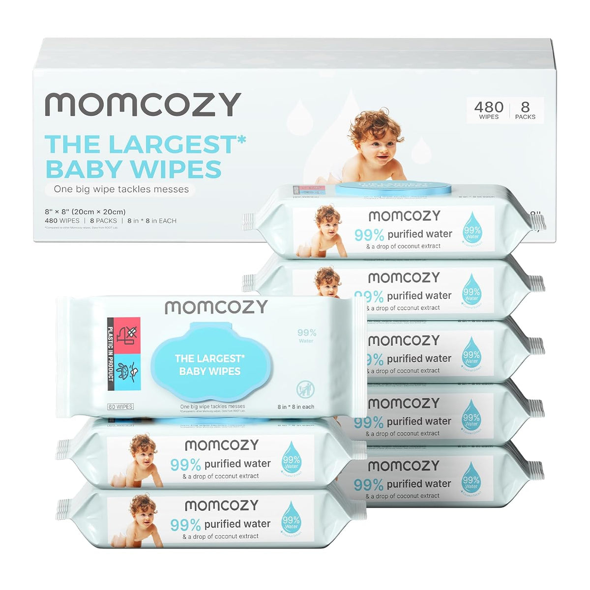 Momcozy Baby Wipes, Unscented & Hypoallergenic, Gentle for Sensitive Skin