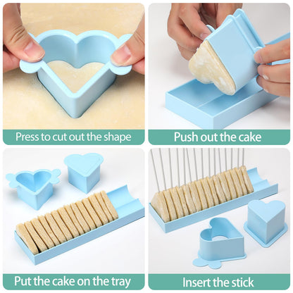 Round Cake Pop Mold Set with 9in Tray and Sticks- Blue