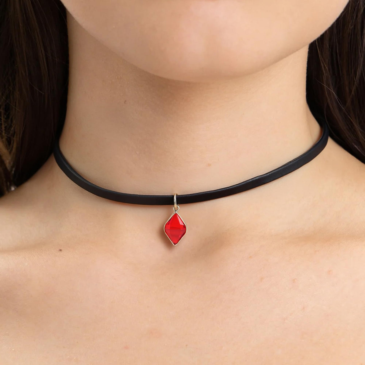 Halloween Heart Necklace for Women Vampire Raven Choker Necklace