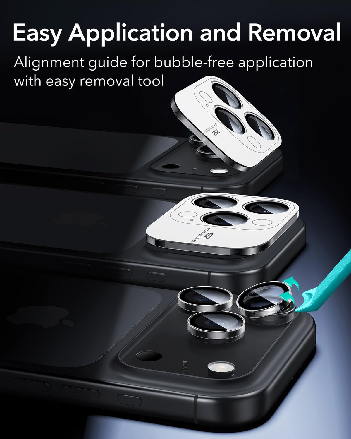 ESR for iPhone 17 Pro Max/17 Pro Camera Lens Protector, 1 Pack, Black