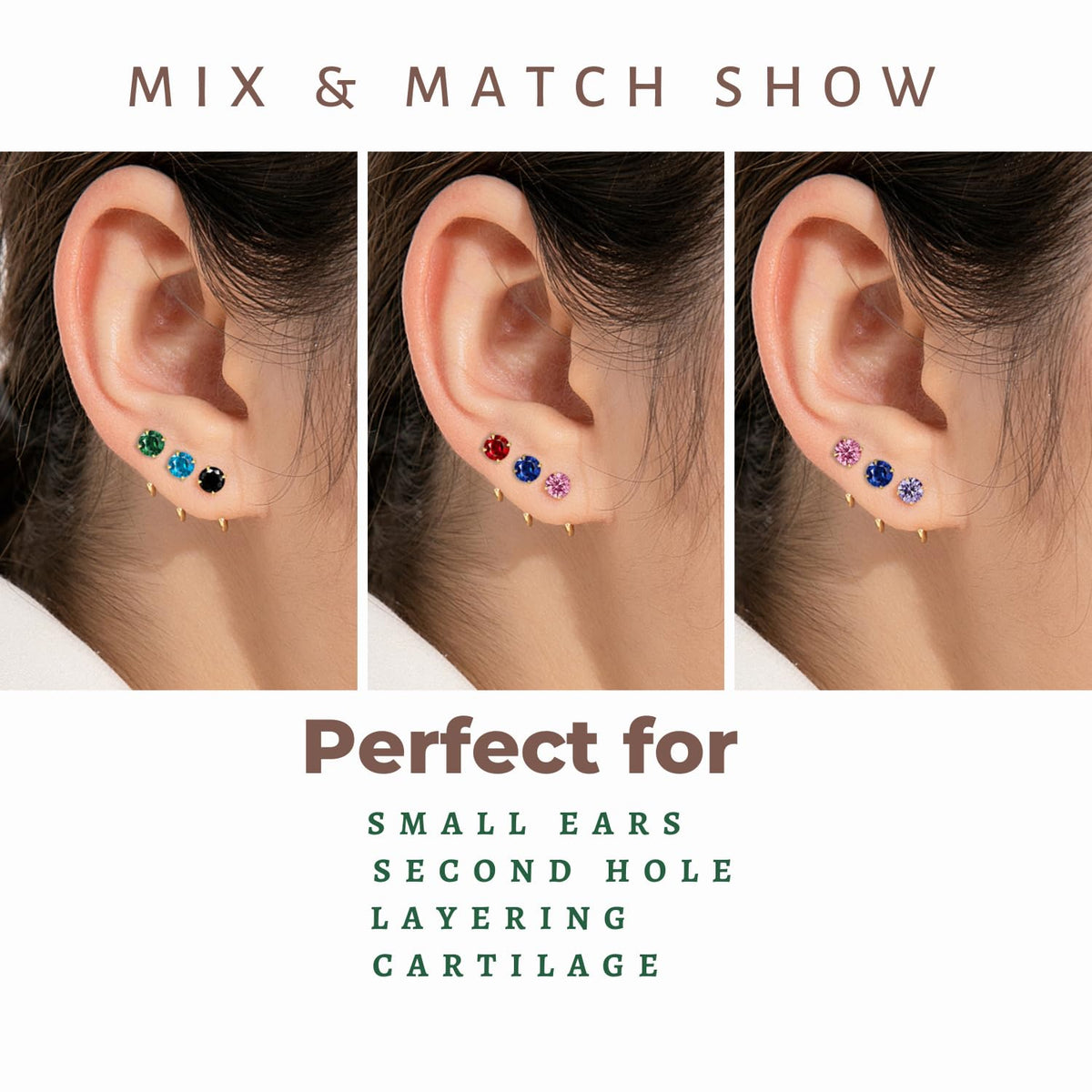 925 Sterling Silver Small Huggie Half Hoop Earrings for Women