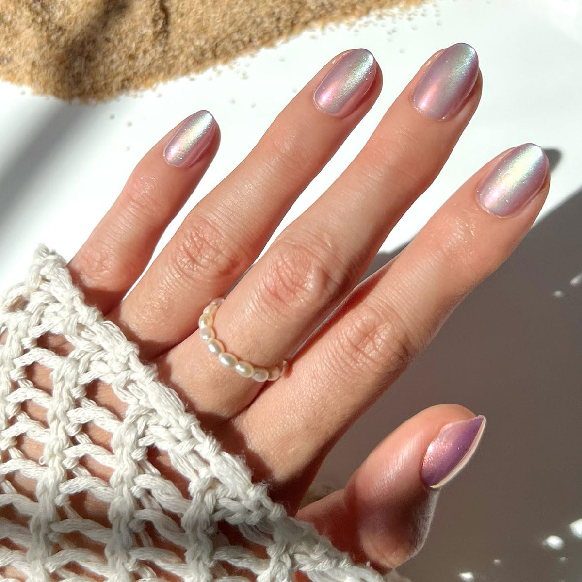 Glamnetic Press On Nails, Short Almond Glossy, Fake Nails 24pc Nail Kit
