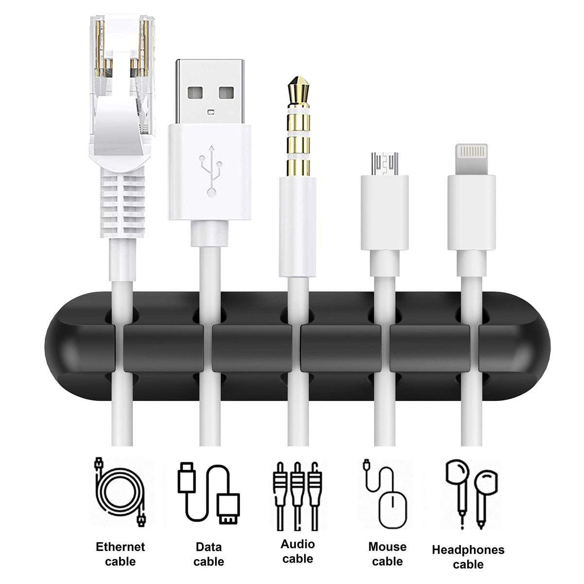 Cord Organizer for Desk, White Cable Organizer Cable Clips 2 Pack
