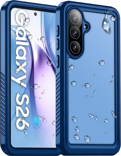 Temdan Compatible with iPhone 17 Pro Case,Waterproof Built-in Screen & Camera Protector IP68 Underwater Full Body 17FT Military Dropproof Shockproof Phone Case 6.3"-Blue/Clear